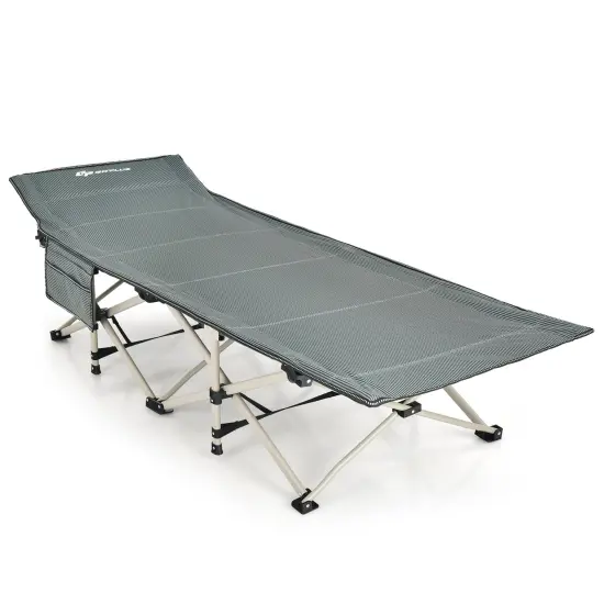 Extra Wide Sleeping Cot for Adults with Carry Bag Grey {1}