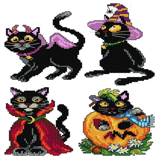 Halloween Cats Counted Cross-Stitch Kit {1}