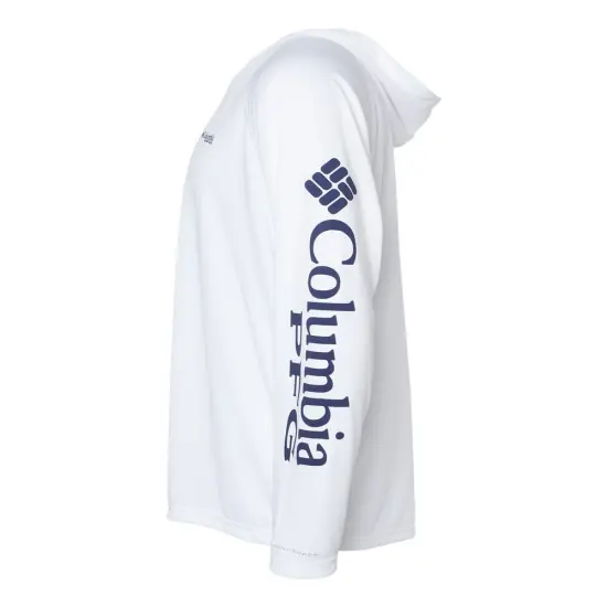 Columbia&reg; PFG Terminal Tackle Hooded Long Sleeve T-Shirt White/ nightshade {4}