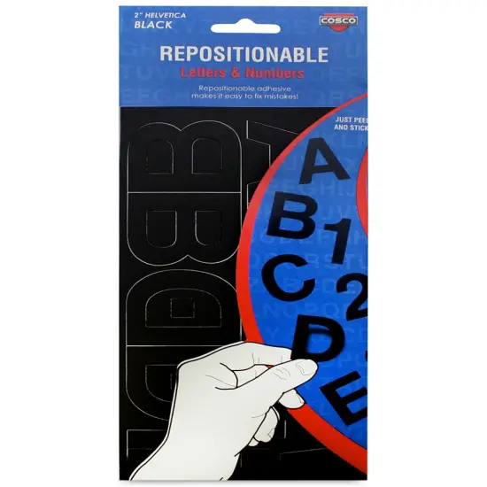 Creative Start Vinyl Repositionable Self-Adhesive Letters, 2", Helvetica Font, Black, 133 count {1}