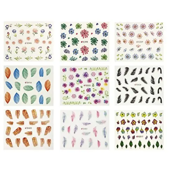 Wrapables 50 Sheets Feathers & Flowers Nail Stickers Nail Art {4}