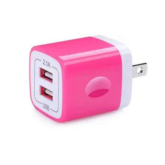 Premium PD Power Home Adapter | Max Output 2.1A & 1.0A (2 USB Port) Fast Charger | Raheev&reg; Light-pink {1}