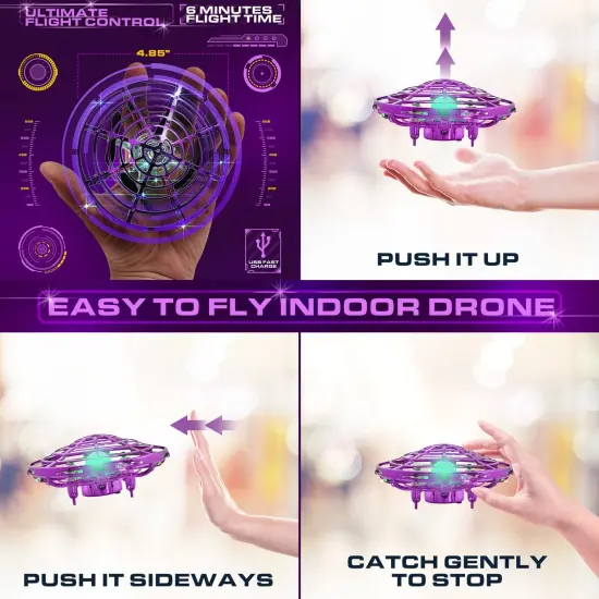 Force1 Scoot Skeet Drone Electronic Shooting Game For Kids and Adults- Purple/Green {2}