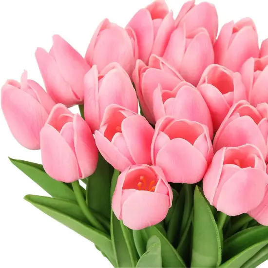 24 Pcs Real Touch Artificial Tulips for All Occasions Pink {2}