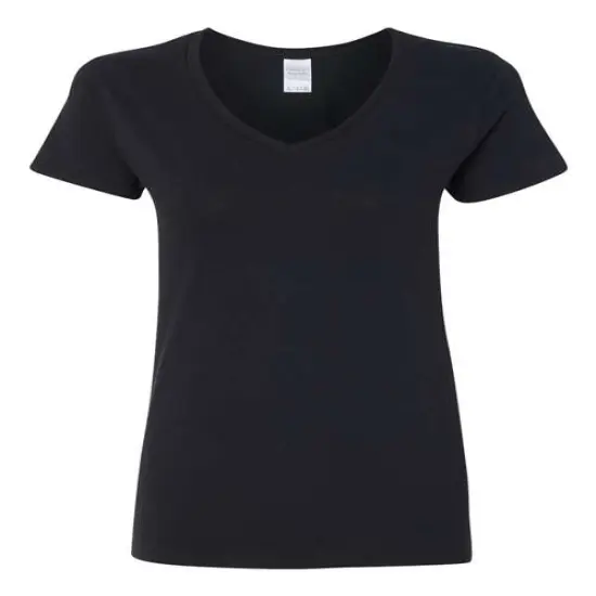 Gildan&reg; Heavy Cotton Women&rsquo;s V-Neck Short Sleeve Tee Black {2}
