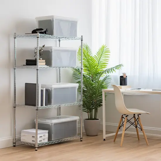 IRIS USA Letter Legal Size Plastic File Box, Home Organizing Storage Container {4}