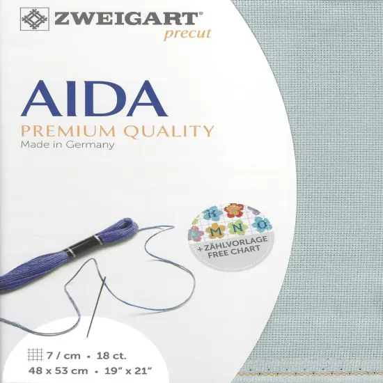 Precut Zweigart Fein-Aida 18 count Smoky Blue {1}
