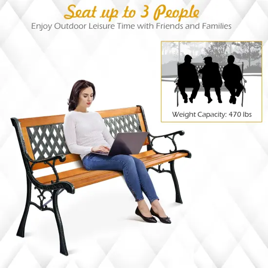 Outdoor Cast Iron Patio Bench {5}