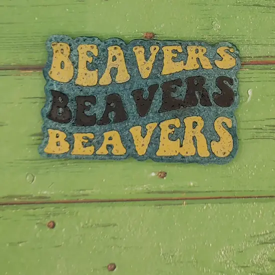 Beavers 3x Retro Font School Mascot Silicone Freshie Mold {2}