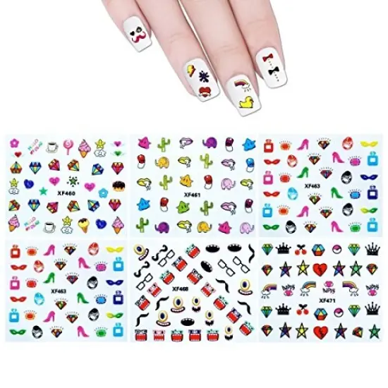 Wrapables 30 Sheets Funky Patterns Nail Art Nail Stickers 3d Nail Decals Nail Art for Children {3}