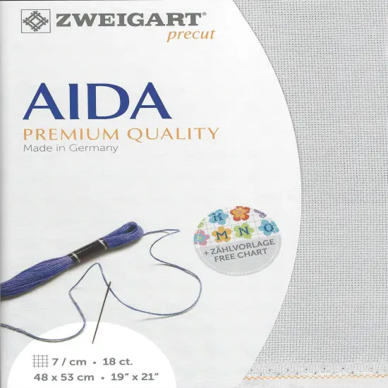 Precut Zweigart Fein-Aida 18 count Pearl Gray {1}