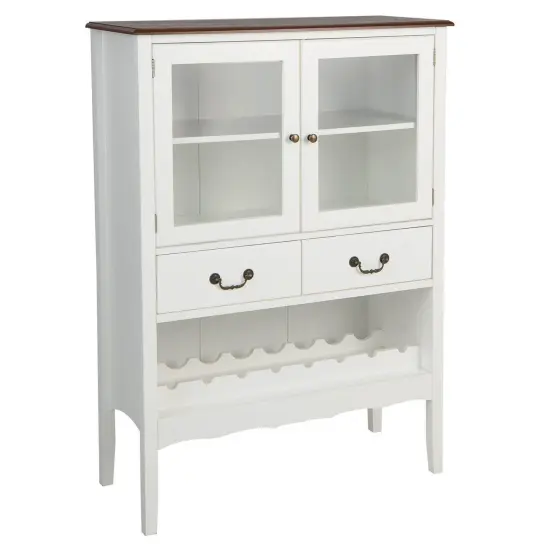Sideboard Buffet Cabinet with 2 Tempered Glass Doors-White {1}