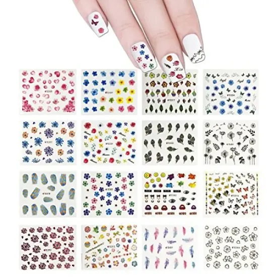 Wrapables Beauty, Feathers & Flowers Nail Art Nail Stickers 3d Nail Decals (50 sheets) {1}