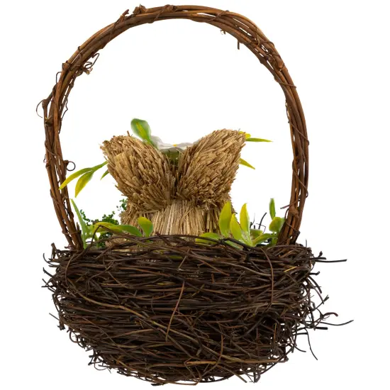 Northlight Rabbit with Twig Basket Easter Decoration - 7" Brown {7}