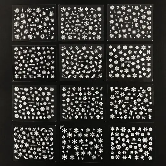 Wrapables Snowflakes Nail Stickers Nail Art 3d Nail Decals, 12 Sheets {2}