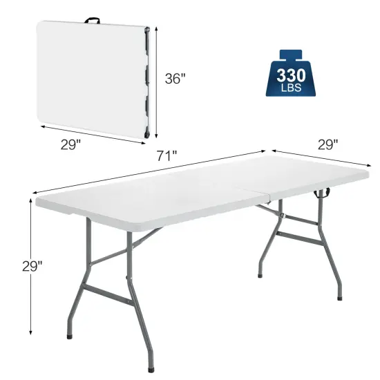 6' Folding Portable Plastic Outdoor Camp Table {5}