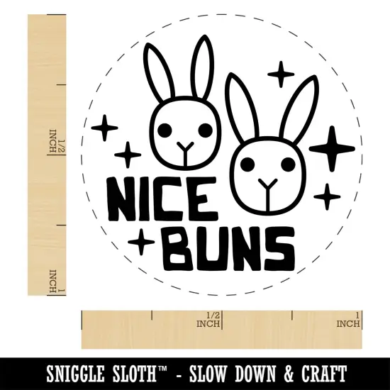 Nice Buns Bunny Rabbit Pun Self-Inking Rubber Stamp Ink Stamper for Stamping Crafting Planners Green {1}