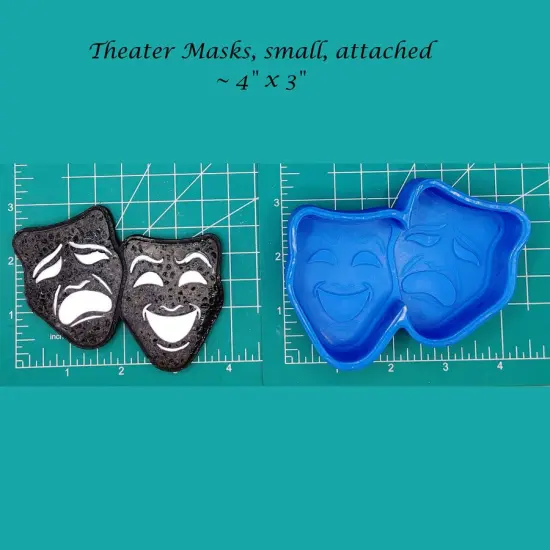 Theater Masks Silicone Freshie Mold {1}
