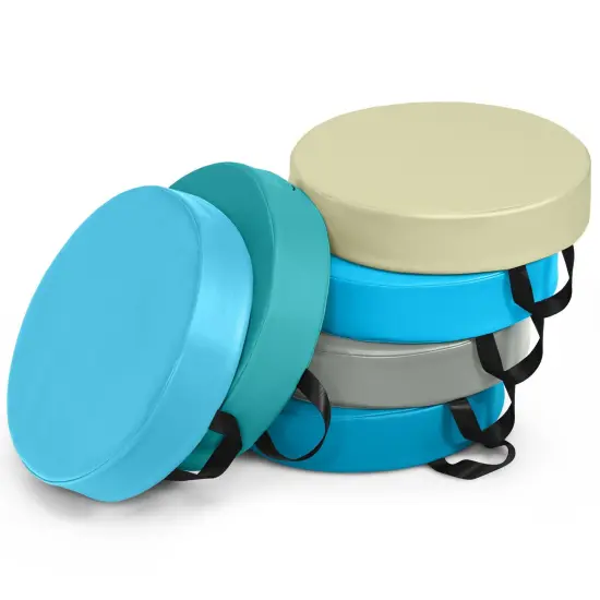 6 Pieces 15 Inch Round Toddler Floor Cushions-Blue {3}