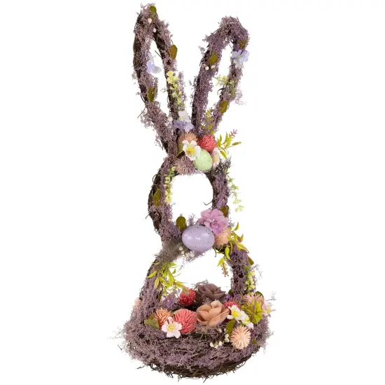 Northlight Floral Grapevine Bunny Shaped Easter Basket Decoration - 21" Purple {5}