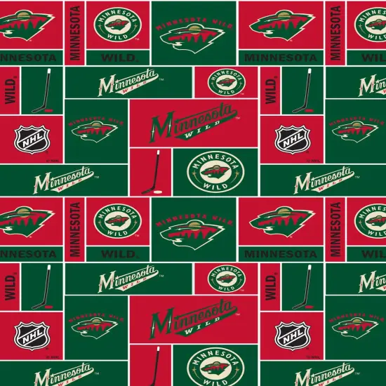 Sykel Enterprises NHL Team Fleece Blanket Fabric-Minnesota Wild Geometric Fleece Fabric {1}