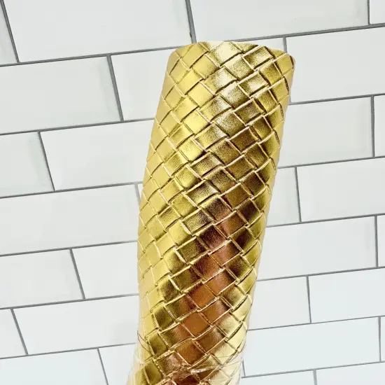 Gold Diamond Weave Vinyl {2}
