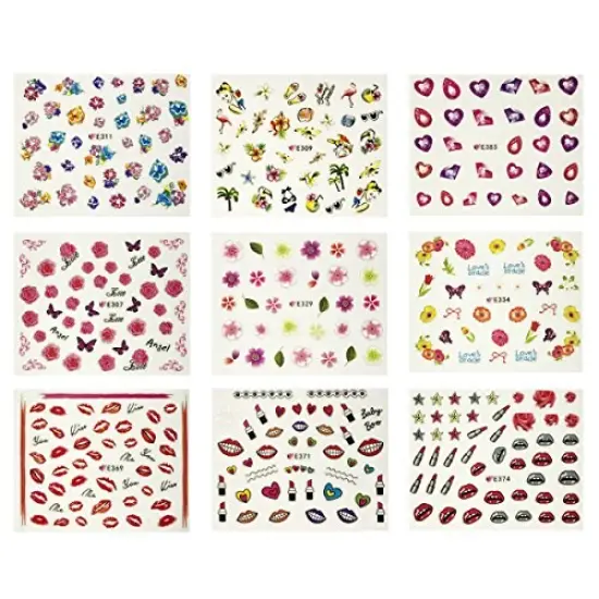 Wrapables Beauty Nail Art Nail Stickers 3d Flower Stickers Set DIY Nail Art, 50 Sheets (2500+ Nail Decal Stickers) {4}