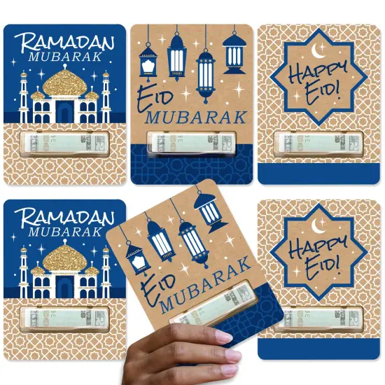 Big Dot of Happiness Ramadan - DIY Assorted Eid Mubarak Cash Holder Gift - Funny Money Cards - Set of 6 {1}