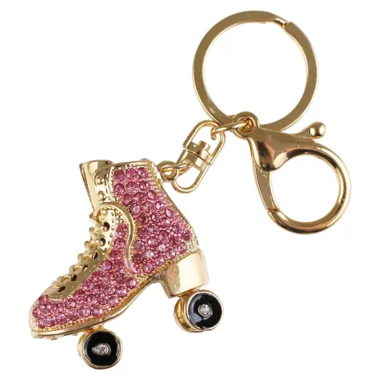 High-quality Roller Skate Rhinestone Keychain - 2 inches Metal with rhinestones | RAHEEV&reg; Champagne {3}