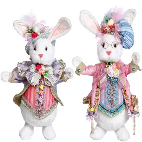 Mr. and Mrs. Sweet Fluffy Rabbit, Set of 2 - 14 -15 Inches {1}