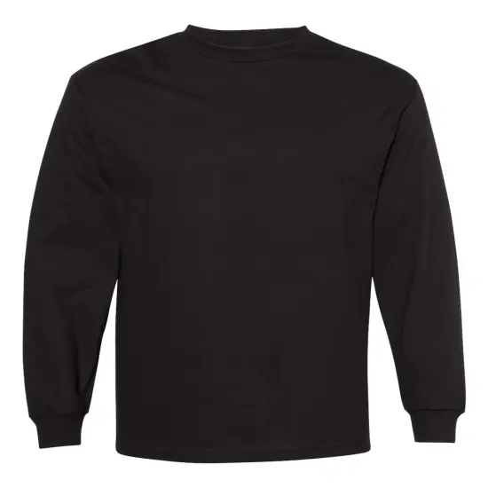 American Apparel&reg; Fine Jersey Crewneck Long Sleeve Tee Black {1}