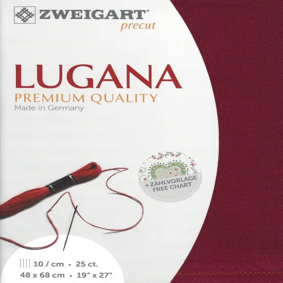 Precut Zweigart Lugana 25 count Victorian Red {1}
