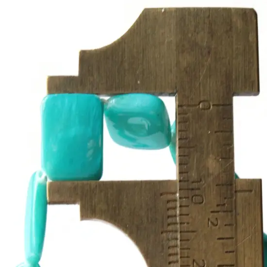 13mm Sky Blue Mother Of Pearl Diamond Beads - Dyed Seashell Beads {2}