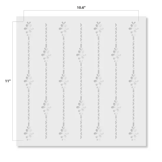 Daisy Floral Stripe Embossing 12 x 12 Stencil | FS132 by Designer Stencils | Floral Stencils | Reusable Stencils for Painting on Wood, Wall, Tile, Canvas, Paper, Fabric, Furniture, Floor | Stencil for Home Makeover {2}