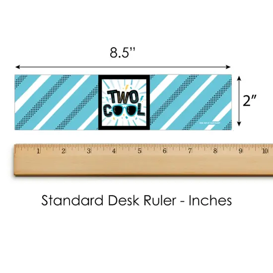 Big Dot of Happiness Two Cool - Boy - Blue 2nd Birthday Party Water Bottle Sticker Labels - Set of 20 {6}