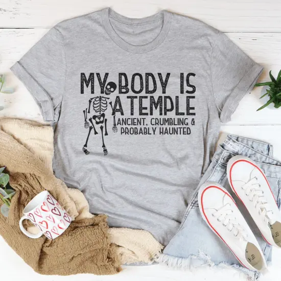 Women's My Body Is A Temple Halloween T-Shirt {3}