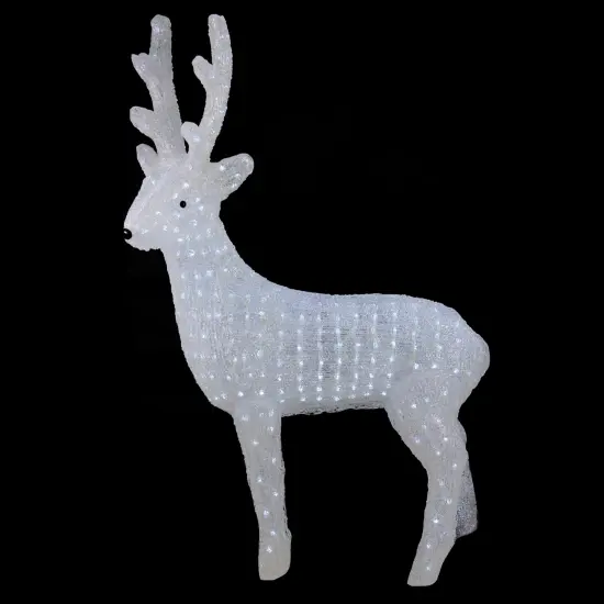 Northlight 41" Lighted Commercial Grade Acrylic Reindeer Christmas Display Decoration White {1}