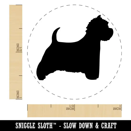 Westie West Highland White Terrier Dog Solid Self-Inking Rubber Stamp for Stamping Crafting Planners Yellow {1}