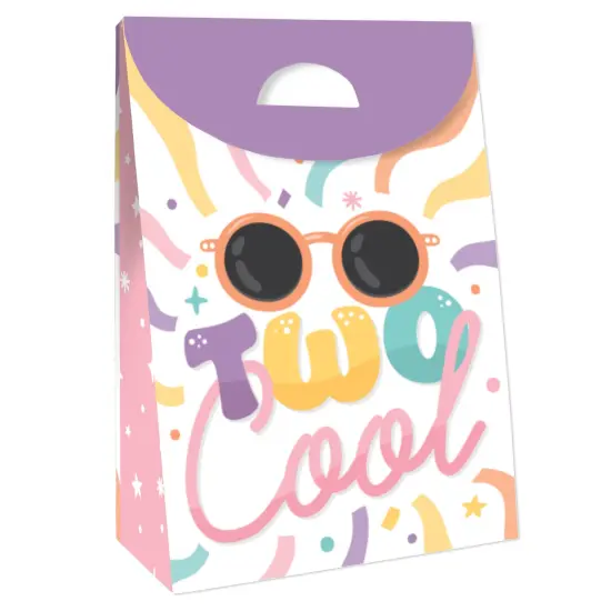 Big Dot of Happiness Two Cool - Girl - Pastel 2nd Birthday Party Gift Favor Bags - Party Goodie Boxes - Set of 12 {4}
