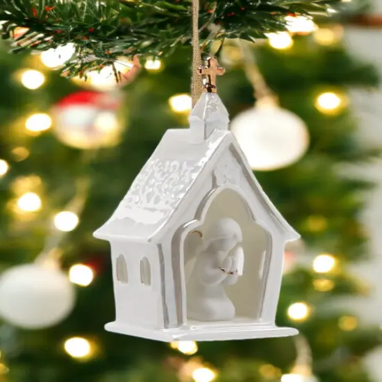 Ceramic House Of Worship Ornament, Home D&eacute;cor, Religious D&eacute;cor, Religious Gift, Church D&eacute;cor, Baptism Gift {2}