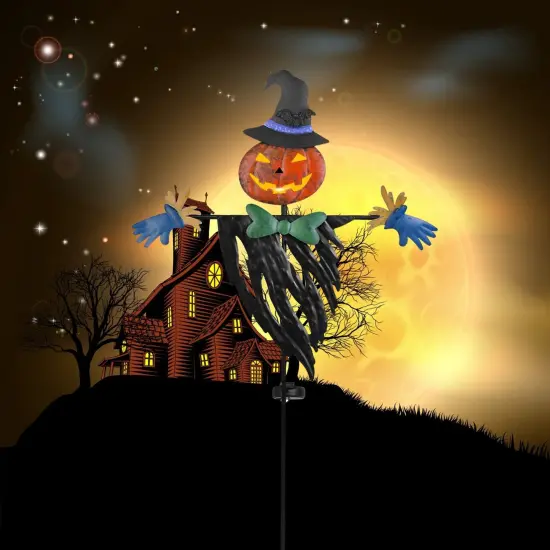 Halloween Decoration Light - Scarecrow Shape Solar Powered Yard Stake Light for Outdoor Garden {3}