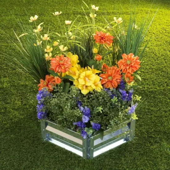 Raised Galvanized Metal Garden Bed Plant Holder for Yard Herbs Flowers Outdoor {3}