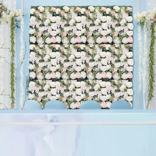 6Pcs Artificial Silk Flower Rose Wall Panels Wedding Party Venue Decor 60*40cm {3}