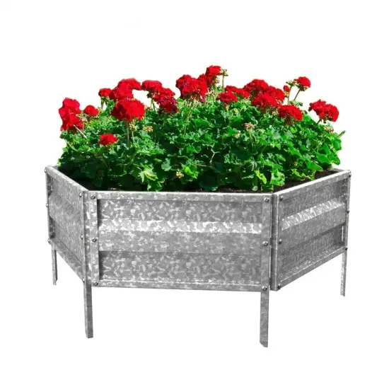Raised Galvanized Metal Garden Bed Plant Holder for Yard Herbs Flowers Outdoor {1}