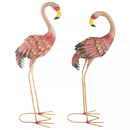 Flamingo Garden Statues Set of 2 Lawn Ornaments Garden D&eacute;cor 31 and 28 Inch {3}