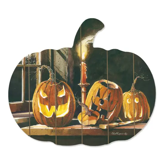 The Carving Table - Printed on Wooden Pumpkin Wall Art {2}