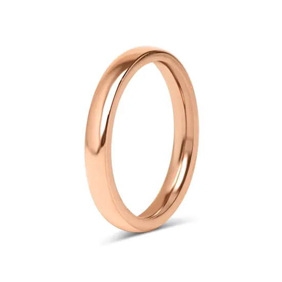 10 Pack - 3mm Size 6 Rose Gold Rounded Stainless Steel Blank Rings {2}