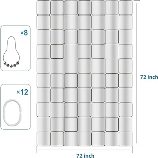 Modern Geometric Water Resistant Polyester Shower Curtain 72 x 72 {2}