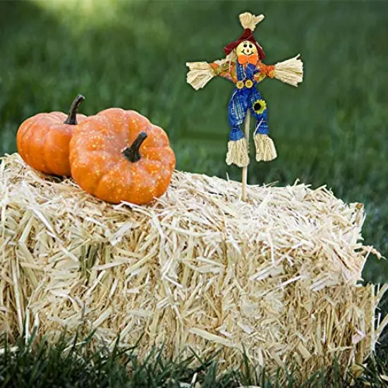 EBaokuup 10 PCS Halloween Scarecrow Decoration - 11.8 Inch Fall Harvest Scarecrow Thanksgiving Scarecrow Fall Harvest Standing Scarecrow Decor for Autumn, Halloween, Garden, Yard Decoration {5}