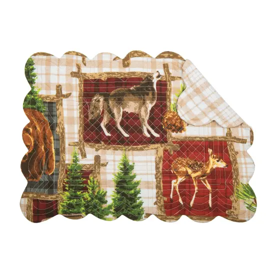 Bryson Retreat Woven Reversible Rustic Lodge Placemats Set of 6, 13" x 19" {1}